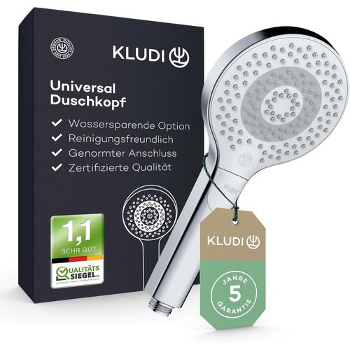 MONDODIGITALE-X3 Douchette Anti Calcaire Avec 3 Types De Jets, Douchette Économisant L'Eau En Option (Standard 15L/Min, Option 9 L/Min), Douchette À Main (Ø11,7 Cm), Chromé