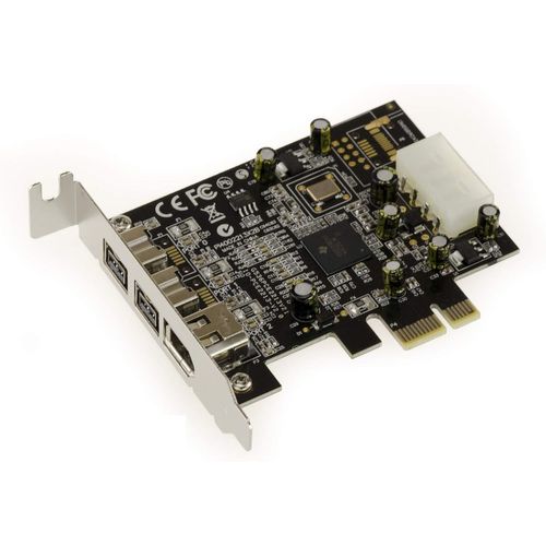 MONDODIGITALE-Carte Contrôleur Pci Express Low Profile Firewire 800 Et 400 Ieee1394A Et Ieee1394B (Pcie X1)-2+1 Sorties Avec Chipset Ti Xio2213Bzay