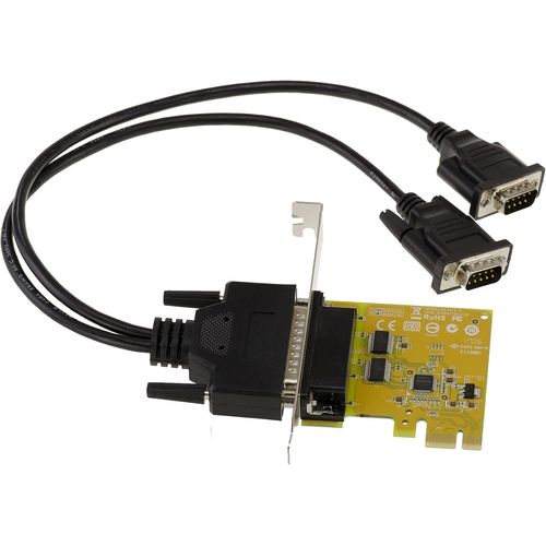 MONDODIGITALE-Carte Contrôleur Sunix Ser6437Al Pci Express Pcie Série Rs232-2 Ports Com Rs-232 Db9 Avec Chipset Sun2212-High Et Low Profile