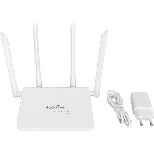 MONDODIGITALE-Routeur Wifi Mobile 5M 4G Lte, Point D'Accès Wifi Sans Fil 300 Mbps Avec Carte Sim, 4 Antennes 5 Dbi, Port Usb Type C, Couverture De 200 Mètres, Routeur Wifi (Prise Ue)