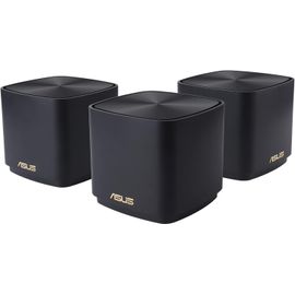 MONDODIGITALE-Zenwifi Xd4 Plus Noir-Pack De 3-Système Wi-Fi 6 Ax Mesh, Double Bande (2,4 Ghz / 5Ghz), 1800 Mbit/S, 600M2, Aiprotection Avec Trendmicro À Vie, Ports Wan/Lan