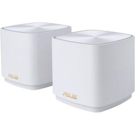 MONDODIGITALE-Zenwifi Xd4 Plus Blanc-Pack De 2-Système Wi-Fi 6 Ax Mesh, Double Bande (2,4 Ghz / 5Ghz), 1800 Mbit/S, 400M2, Aiprotection Avec Trendmicro À Vie, Ports Wan/Lan