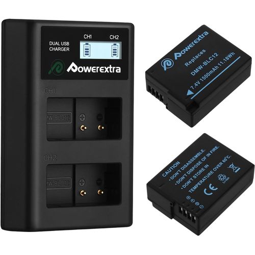 MONDODIGITALE-2 Batteries De Rechange Et Chargeur 1500 Mah Pour Pana Dmw-Blc12 Dmw-Blc12E Dmw-Blc12Pp Et Pana Lumix Dmc-G85 Dmc-Fz200 Dmc-Fz1000 Dmc-G5 Dmc-G6 Dmc-G7 Dmc-Gh2 Dmc-Gx8 Dmc-Fz300K