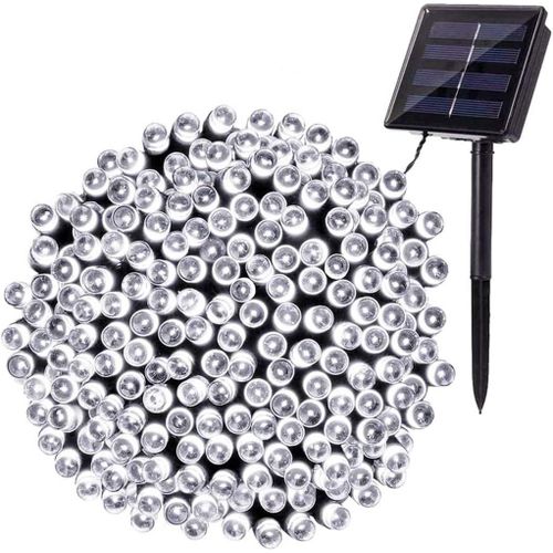 MONDODIGITALE-Guirlande Solaire Extérieure, 20M 200 Led Guirlande Lumineuse Noël Solaire Étanche 8 Modes Décoratives Pour Jardin Patio Arbres Clôture Maison Fête Mariage (Blanc Froid)
