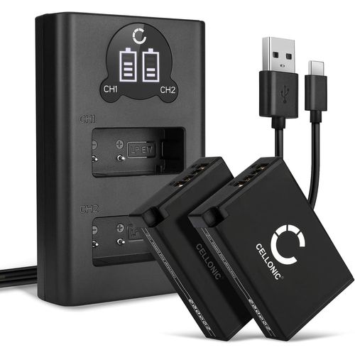 MONDODIGITALE-2X Batterie Lp-E17 Compatible Avec Canon 750D 760D 770D 800D Eos M3 M5 M6 Rebel T6I T6S Kiss X8I Lp-E17 Lc-E17 950Mah 7.2V - 7.4V + Chargeur Double