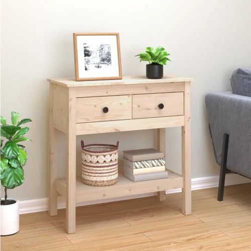 Table Console 75x35x75 Cm Bois Massif De Pin