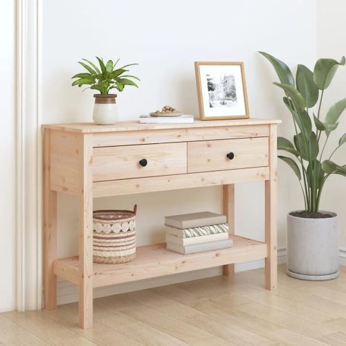 Table Console 100x35x75 Cm Bois Massif De Pin