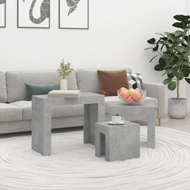 Tables Basses Gigognes 3 Pcs Gris Béton Bois D'ingénierie