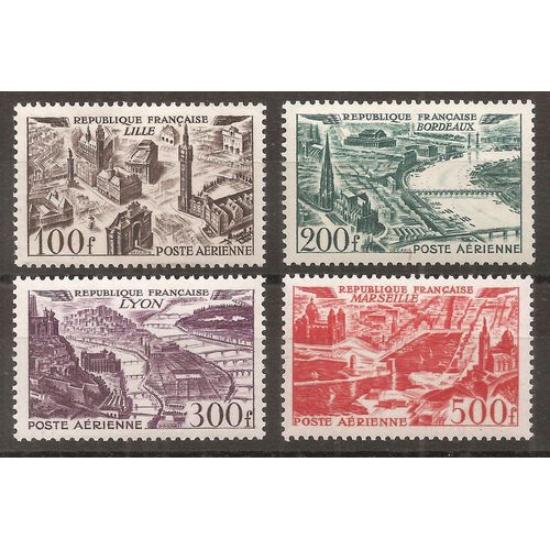Pa 24 À 27 (1949) Poste Aérienne Série Des Grandes Villes N* (Cote 70e) (9873)
