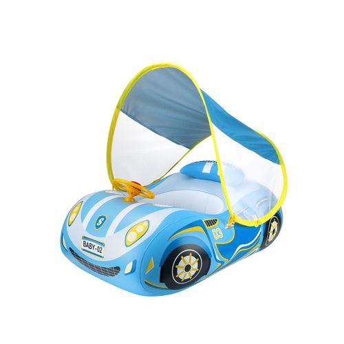 Siège De Natation Pour Enfants, Bouée Gonflable Pour Bébé, Jouet D'été Avec Auvent, Seau Bleu, Diamètre 27 Cm