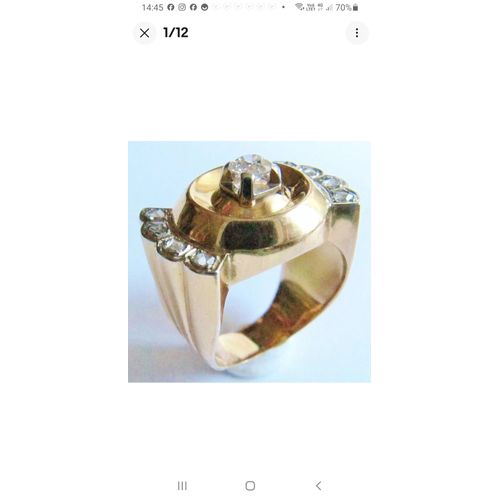 Bague Papillon Or 18 Carats Diamants Années 1950