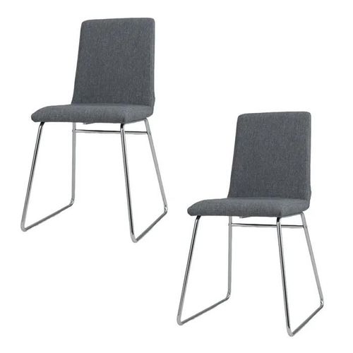 Lot De 2 Chaises De Salle À Manger Modernes - Costawy - Dossier Pliable - Cadre En Métal - Siège Large Rembourré 39 X 38 Cm