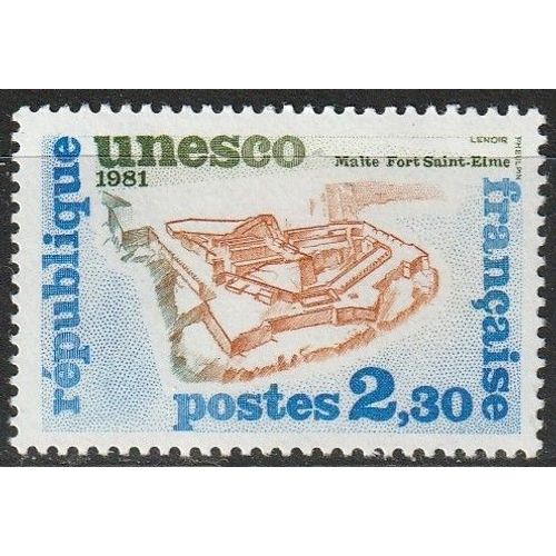 Unesco, Timbre Neuf** Patrimoine Universel. Sites Classés À Protéger. Fort Saint-Elme, Malte. 1981 N° 70
