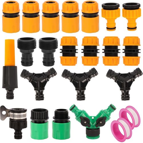 SHILIU-Belle Vous Kit de Raccord Tuyau d¿Arrosage Rapide (21 Pièces) - Embouts Mâle & Femelle 19 mm (3/4¿) - Adaptateur Robinet Tuy[
