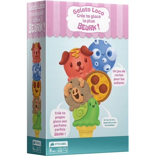 Shiliu-- Gelato Loco - Jeu De Société Drôle Pour Enfants Dès 4 Ans - Jeu De Cartes Famille - Crée Ta Glace La Plus Beurk ! - 2 À 5 [
