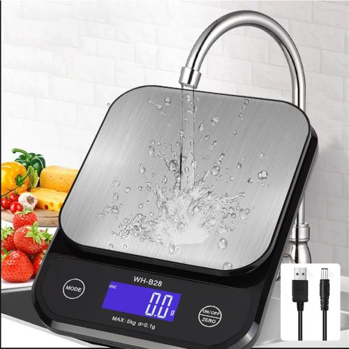Shiliu-Balance De Cuisine Alimentaire Etanche Ip67, Haute Précision 0,01oz/0,1g, 11lb/5kg, Lavable, Plate-Forme De Pesée En Acier I[