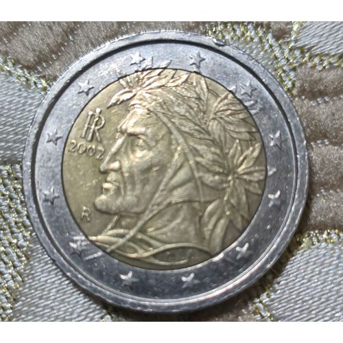 Rare Pièce De 2 Euros Italie 2002 R Dante Alighieri