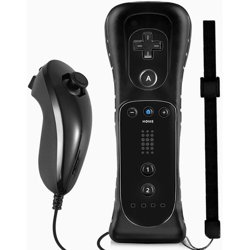 Shiliu-Wii Manette Wii Remote Controller Et Nunchuck Joystick Wii Télécommande De Remplacement Pour Wii Avec Étui En Silicone Et Dr[