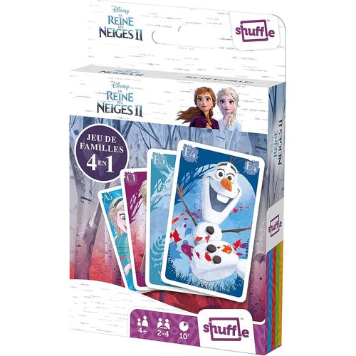 Shiliu-- Disney La Reine Des Neiges 2 - Cartes 4 En 1 : 7 Familles, Paires, Action Et Batailles - Avec Elsa, Anna, Olaf, Sven - Jeu[