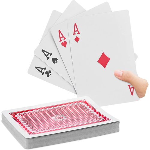 Shiliu-Relaxdays Cartes De Poker Jumbo, Jeu De 54, Accessoire De Casino En Plastique Xxl, Amusant Ou Déco, 18 X 13 Cm, Coloré[206]
