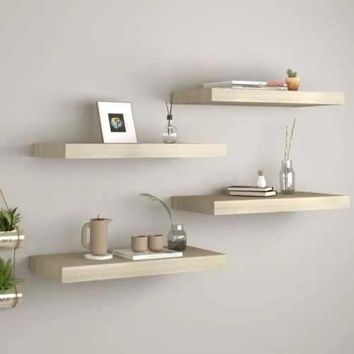 Vidaxl Étagères Murales Flottantes 4 Pcs Chêne 60x23,5x3,8 Cm Mdf