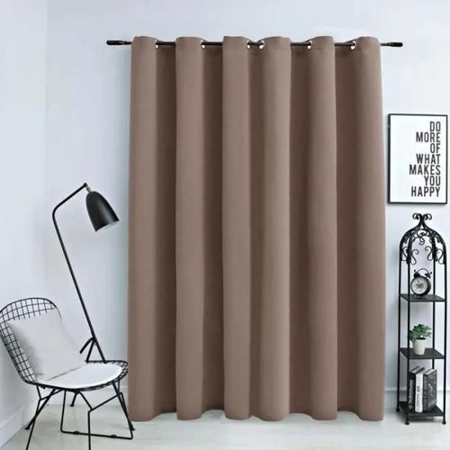 Rideau Occultant - Vidaxl - Taupe - 290x245 Cm - Anneaux En Métal - Polyester Lavable