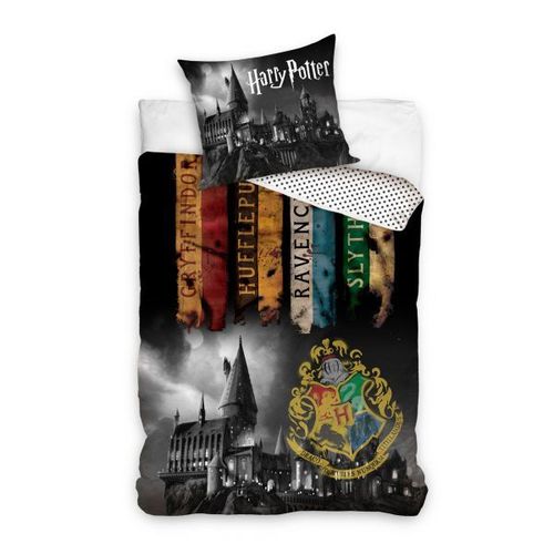 Parure De Lit Harry Potter - Poudlard Dark 100% Coton 140x200 Cm