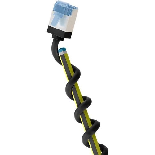 Goobay CAT 6A Câble Patch Ultra-Flexible, Slim, U/FTP 25cm Noir fiches extra-courtes