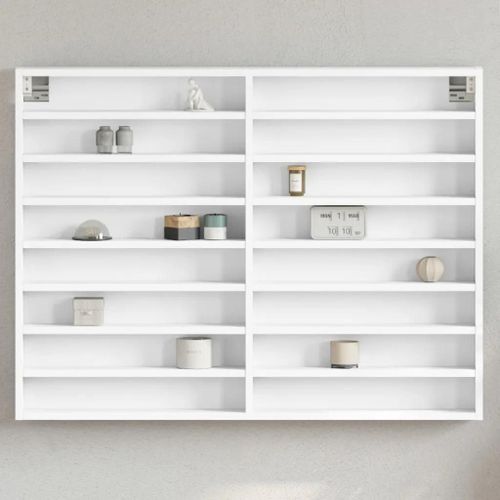 Armoire À Vitrine Blanc 100x8,5x75 Cm Bois D'ingénierie