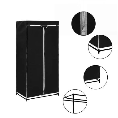 Garde-Robe Noir 75x50x160 Cm