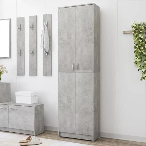 Garde-Robe De Couloir Gris Béton 55x25x189 Cm Bois D'ingénierie