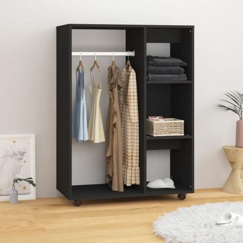 Garde-Robe Noir 80x40x110 Cm Bois D¿Ingénierie