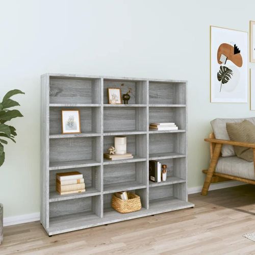 Armoire À Cd Sonoma Gris 102x23x89,5 Cm Bois D'ingénierie