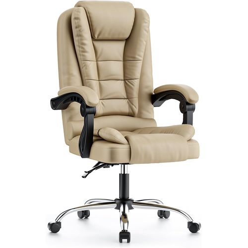 Fauteuil De Bureau, Chaise Ergonomique, Siège Ergonomique , Inclinable Et Hauteur Réglable, Roulette Silencieuse, Kaki