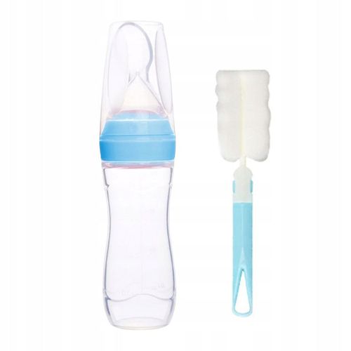Biberon À Presser Pour Bébé, Biberon À Pâte De Riz, Biberon À Cuillère, Biberon D'entraînement Portable, Bleu