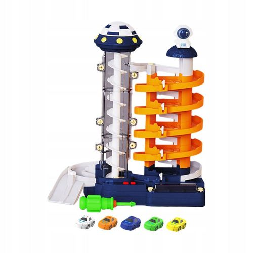 Garage de véhicules jouets pour tout-petits avec lumières colorées, éducatif, 5 niveaux, 5 voitures