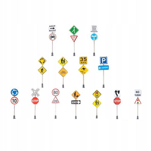 1:87 Panneaux De Signalisation Micro Paysage Train Chemin De Fer Autoroute Scène Disposition