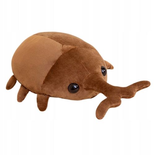 Oreiller en peluche réaliste en forme d'insecte et de scarabée, marron foncé, taille L