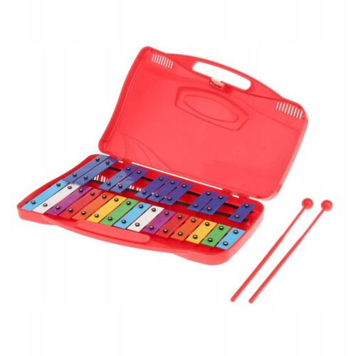 Instrument De Musique À Percussion Rythmique À 25 Touches En Fer Avec Xylophone Rouge