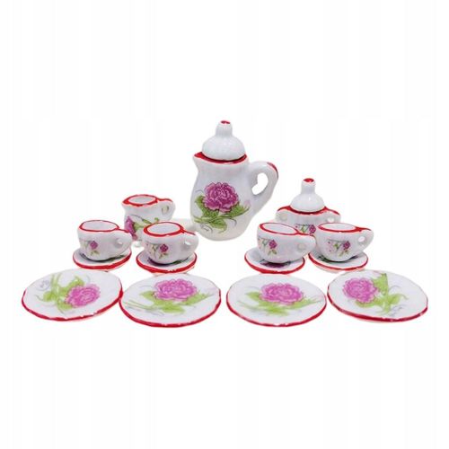 Mini Théière Échelle 1:12 Assiette Et Accessoires De Jouets Simulation Salle À Manger Fleur