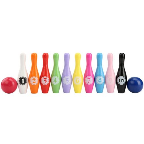 L'ensemble De Bowling Pour Enfants Comprend 10 Quilles De Couleur Classique Et 2 Early Balls.