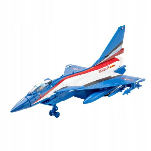 Simulation D'avion De Chasse Moulé Sous Pression Avec Lumières Et Sons En Métal Bleu 6c