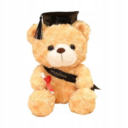 Ours En Peluche Mignon De 28 Cm, Décoration De Canapé, Simulation D'animal, Chapeau Noir