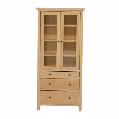 Meubles De Maison De Poupée 1/10, Mini-Armoire En Verre, Étagère En Bois
