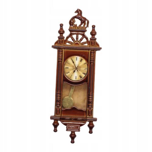 Horloge murale pour maison de poupée à l'échelle 1:12. Ensemble d'horloges anciennes. Bois brun délicat