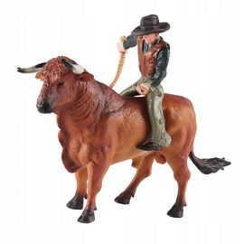 Modèle de ferme de simulation Figurine éducative de monte de taureau Vache orange debout