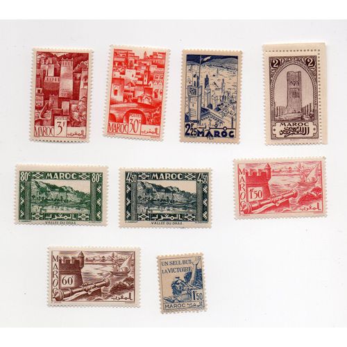 Maroc- Lot De 9 Timbres Neufs Divers