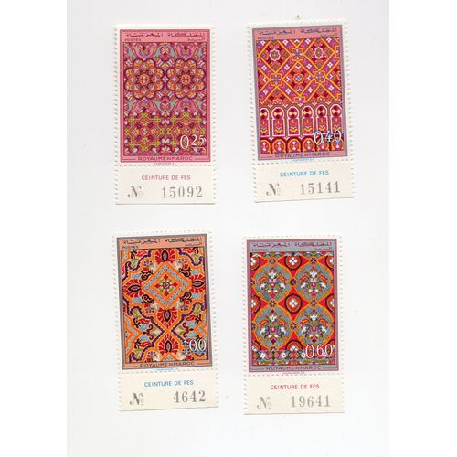 Maroc- Série De 4 Timbres Neufs Numérotés- Tapis