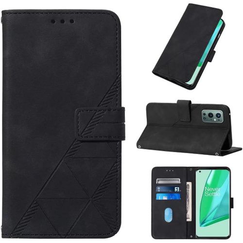Coque Oneplus 9 Plus,Antichoc Tpu Housse Oneplus 9 Plus Cuir Pu Portefeuille Etui Rfid Blocage Fentes Pour Cartes Coque Pour Oneplus 9 Plus,Noir