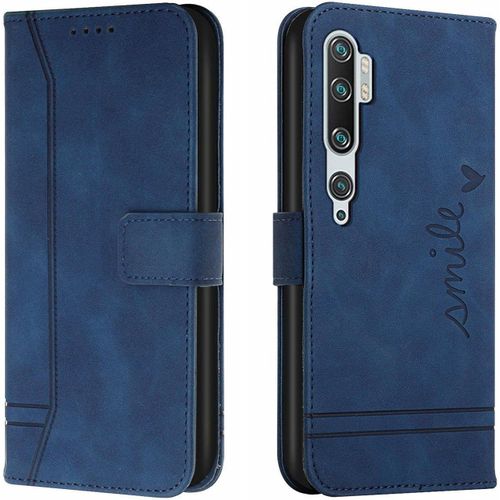 Étui Pour Mi Note 10 Mode Cuir Magnétique Pince Portefeuille Support Rabattable Anti Chute Housse Protection Pour Xiaomi Mi Note 10/10 Pro/Cc9 Pro 6.47"" Bleu
